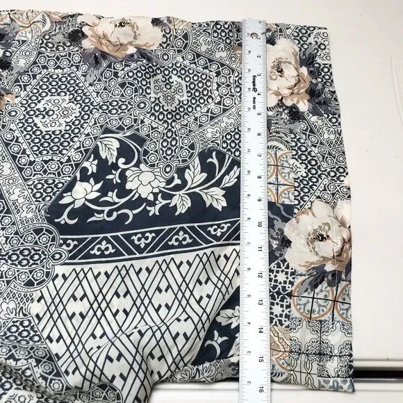 Johnny Was Laite Kimono Silk Top Blue Floral Oversized Small - Picture 5 of 7